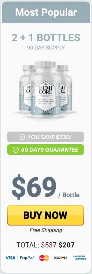 FemiCore three bottles order
